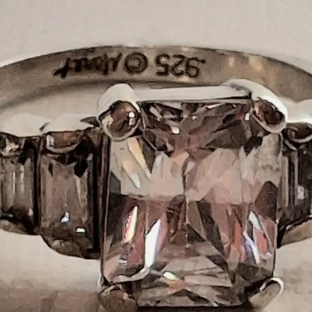 MONET 925 STERLING SILVER AND 10 CARAT COLORLESS GEMS ENGAGEMENT RING